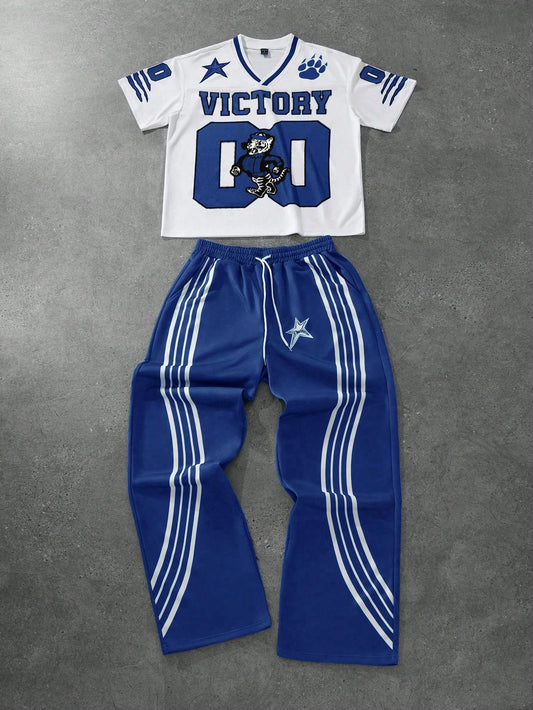 2026 Summer Men's And Women's Short Sleeved Pants 2-Piece Set With Letter Printing Simple Quick Drying T-Shirt Pants Casual Set