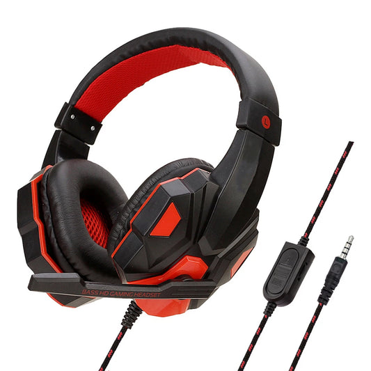 3.5mm Wired Gaming Headphones With Microphone 120° Adjustable Bass Stereo Gamer Headset For PS4 PS5 Switch Smart Phone Laptop PC