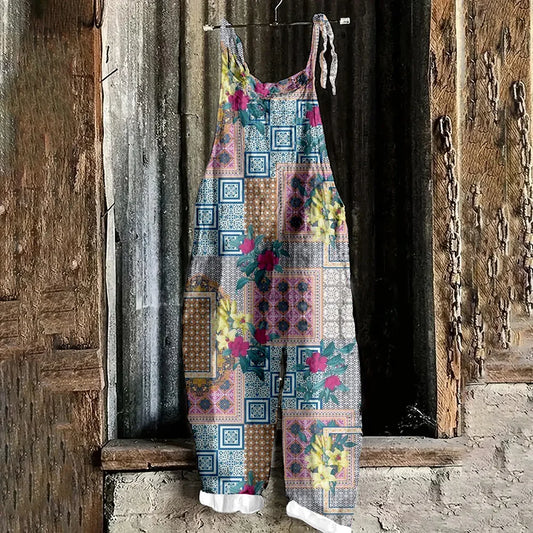 3D Oil Painting Flower Print Female Sexy Adjustable Suspender Romper Spring Summer Outdoor Vacation Casual Suspender Pants