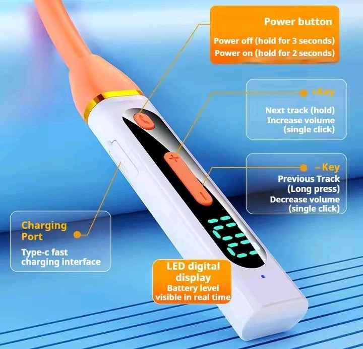 40H Playtime Bluetooth Neckband | Wireless Sport Earbuds with LED Display, Hi-Fi Sound & Noise Reduction | Waterproof for Gym & Work