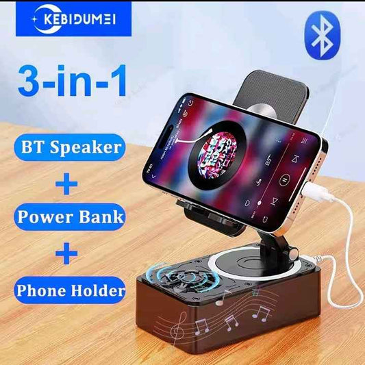 3-in-1 Bluetooth Speaker & Power Bank | Foldable Wireless Speaker with Phone Stand & Anti-Slip Pad | Portable for Video Meeting, Live, Travel